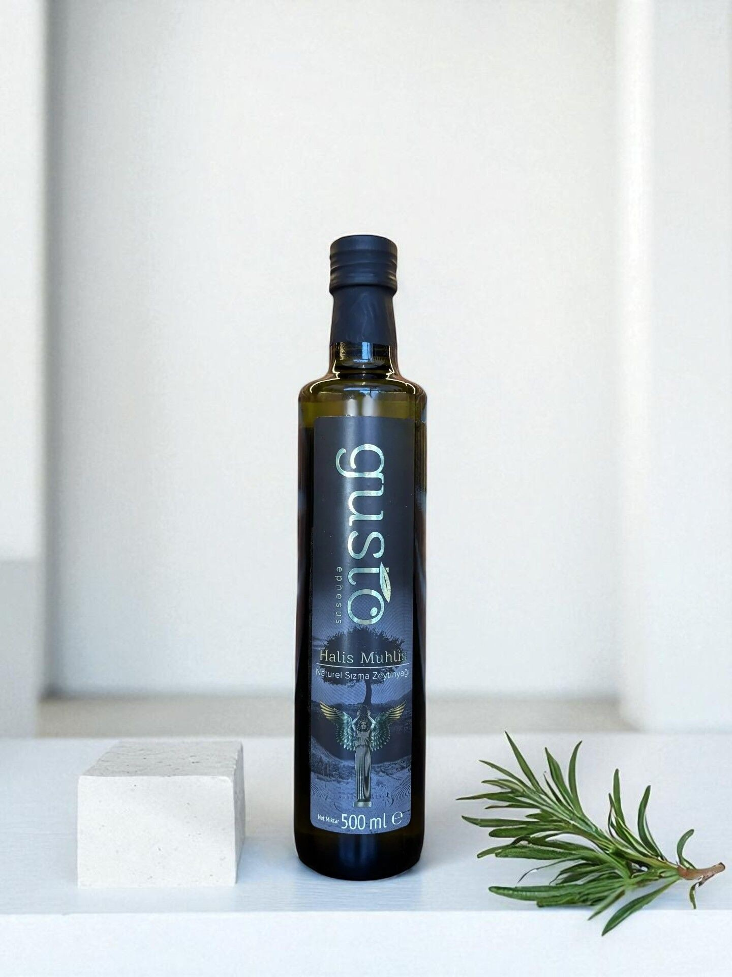Gusto Ephesus %100 Doğal Soğuk Sıkım Zeytinyağı – 500 ml Cam Şişe | Ege Naturel Sızma