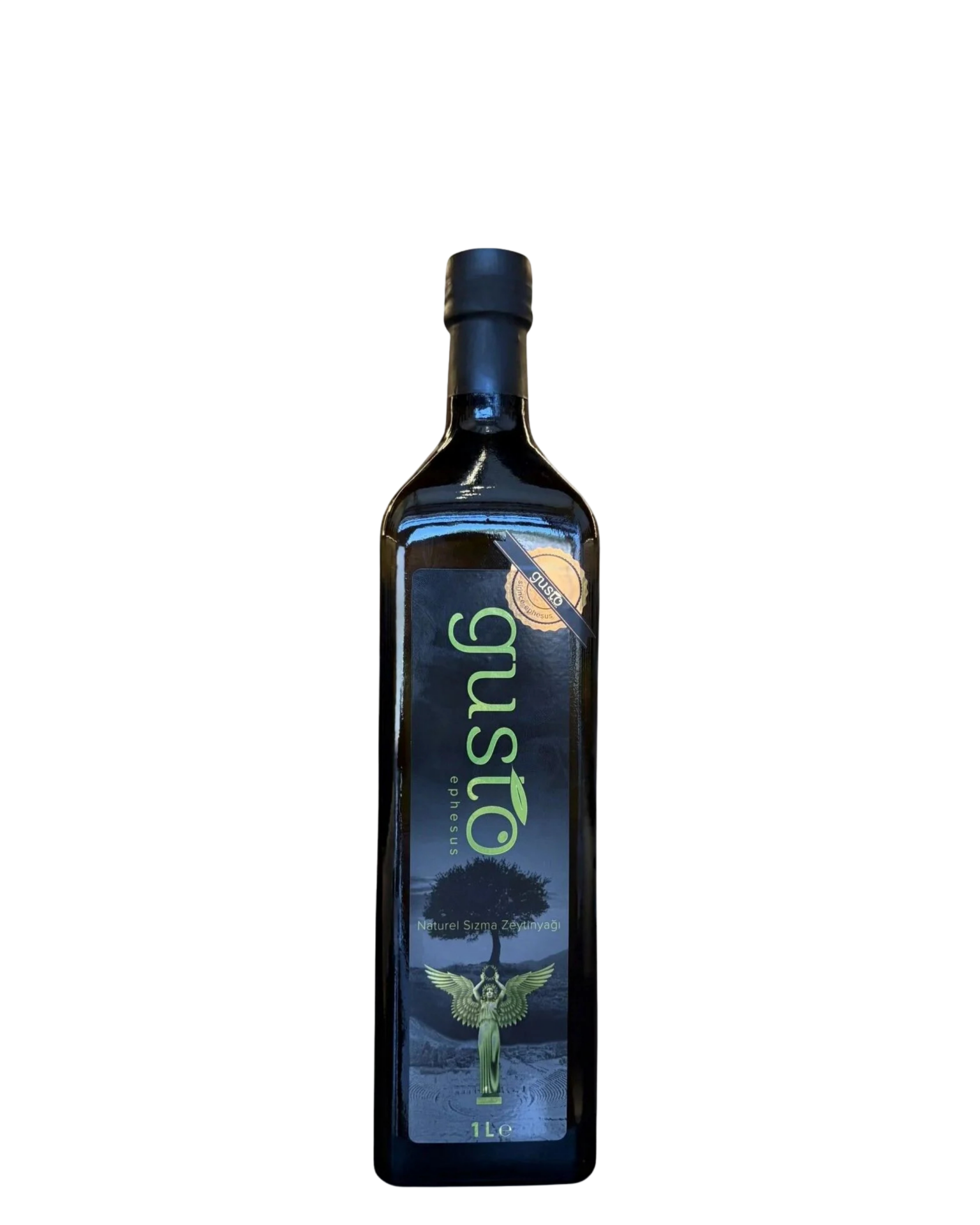 Gusto Ephesus %100 Doğal Erken Hasat Soğuk Sıkım Zeytinyağı – 1 Litre Cam Şişe | Ege Naturel Sızma