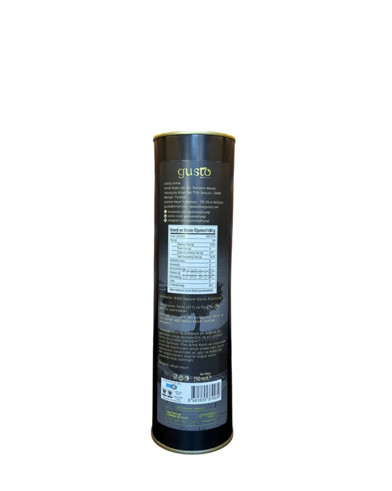 Gusto Ephesus %100 Doğal Soğuk Sıkım Zeytinyağı – 750 ml | Ege Naturel Sızma